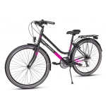 Trekingový bicykel 28" VELLBERG TRIP čierno-ružový 19"